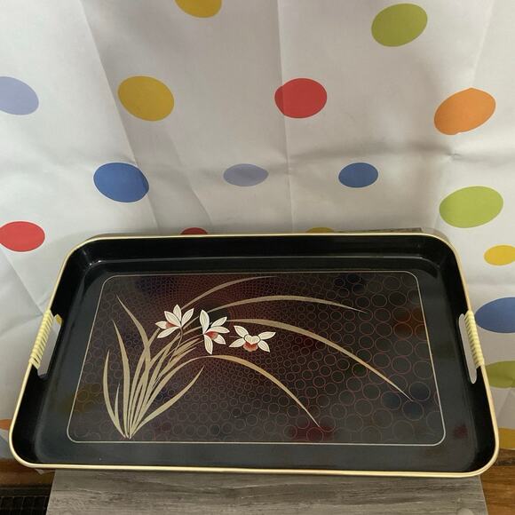 Vintage Japan Laquered Tray 18.5” x 11.25” - Picture 3 of 16